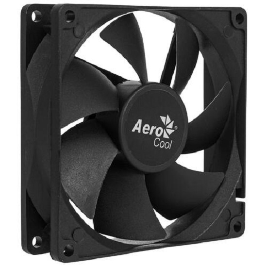 Вентилятор для корпуса Aerocool Force 9 black (90x90x25mm, 3pin+4pin, 1200 об/мин, 25,9dB) (4718009157958)