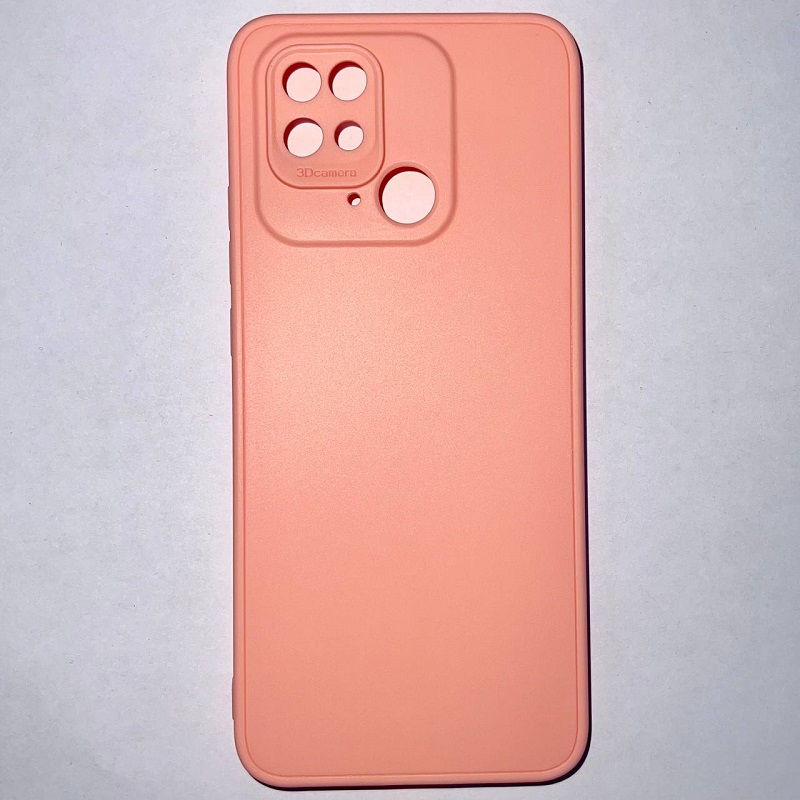 Задняя накладка Мобилис для Xiaomi Redmi 10C 4G, персиковый , матовая с защитой камеры