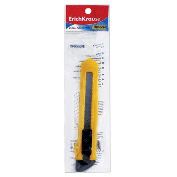 Нож канцелярский 18мм Erich Krause"Standard" фиксатор, ассорти, упак. с европодвесом арт.19145