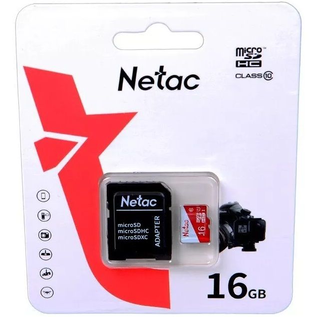 Micro SD 16Gb Netac P500 Eco Class 10 + адаптер SD
