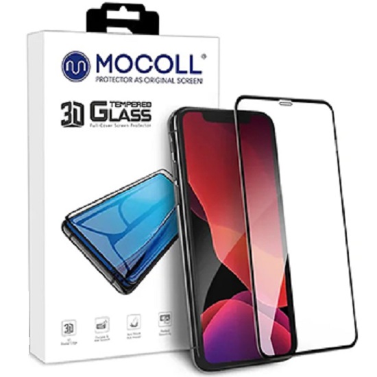 Противоударное стекло 3D MOCOLL для iPhone 11 Pro/XS/X черное