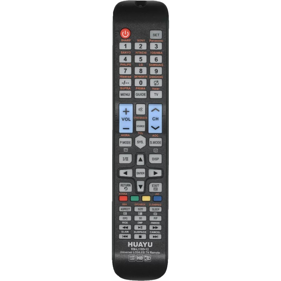 Пульт HUAYU RM-L1195+12 black ver.2022 универсальный для LCD ТВ корпус AA59-00581A