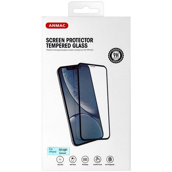 Противоударное стекло 3D ANMAC для iPhone 7/8 Plus белое усиленное
