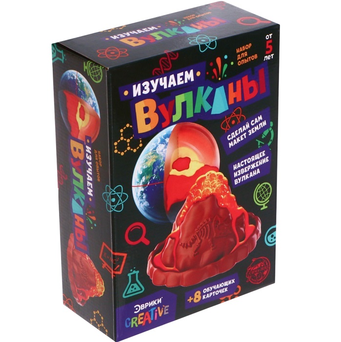 Набор для опытов 2 в 1 «Изучаем вулканы», 8 обучающих карточек 4873929