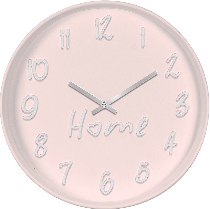 Часы настенные РУБИН  "Home" круг d=30см, корпус светло-розовый, "Home" (3014-003)