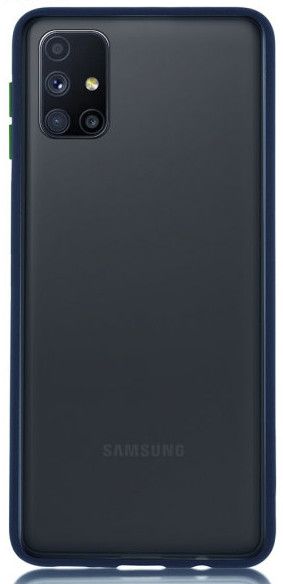 Задняя накладка ZIBELINO Plastic Matte для Samsung Galaxy M51 синяя окантовка