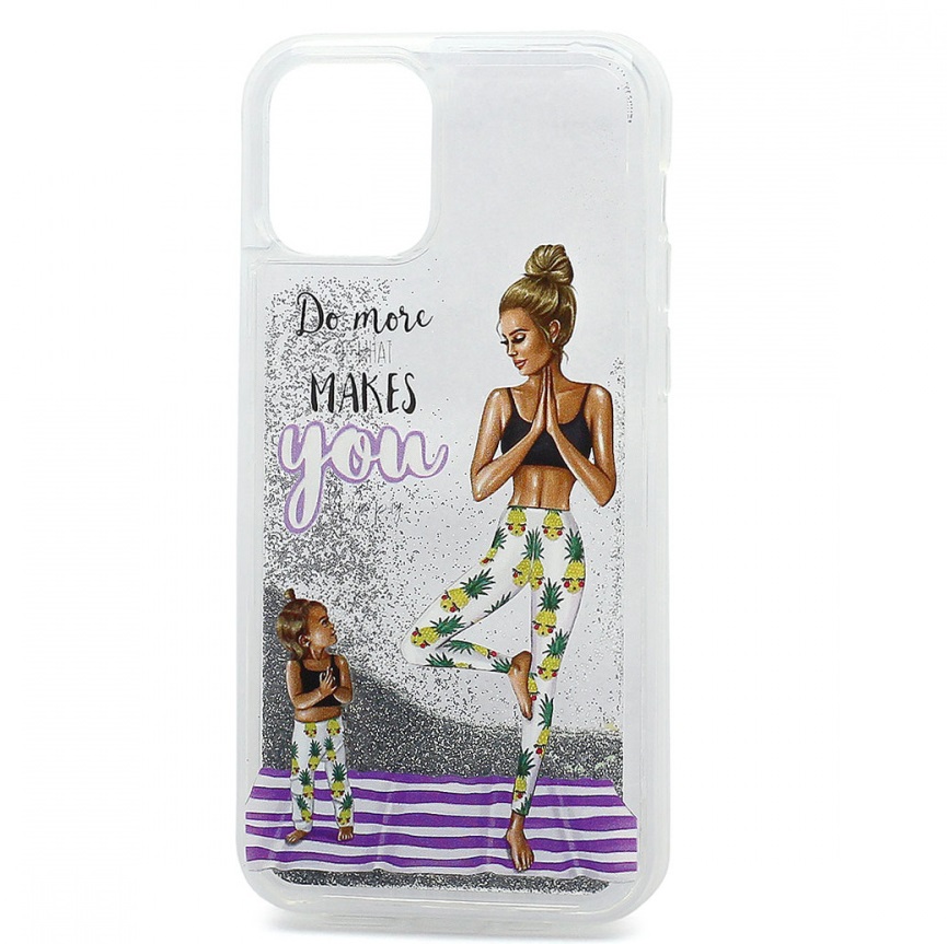 Задняя накладка INSTAGLAMOUR для iPhone 12/12 Pro жидкий с блестками (026)