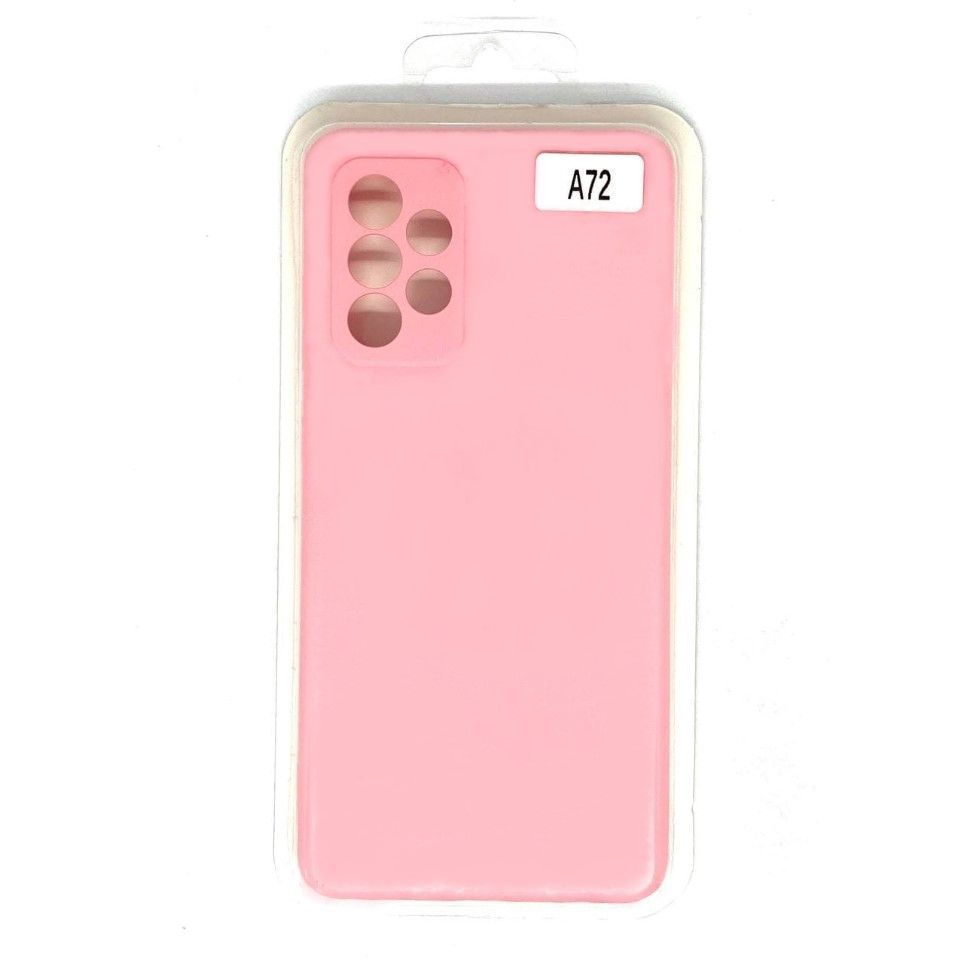 Задняя накладка SILICONE COVER для Samsung Galaxy A72 светло-розовый
