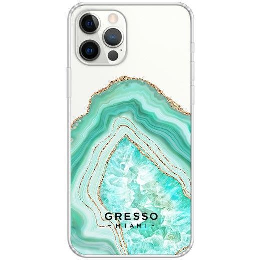 Задняя накладка GRESSO для iPhone 12 Pro. Коллекция "Drama Queen". Модель "Mint Agate".