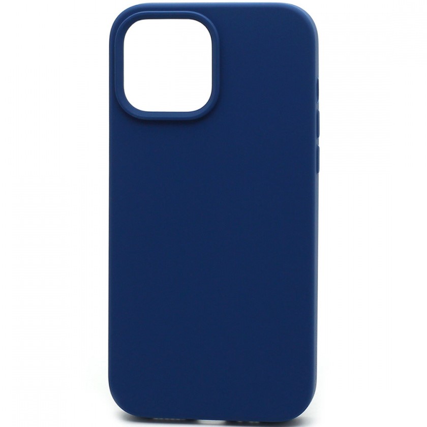 Силиконовый чехол SILICONE CASE для iPhone 14 Pro Max полная защита, тёмно-синий (не оригинал)
