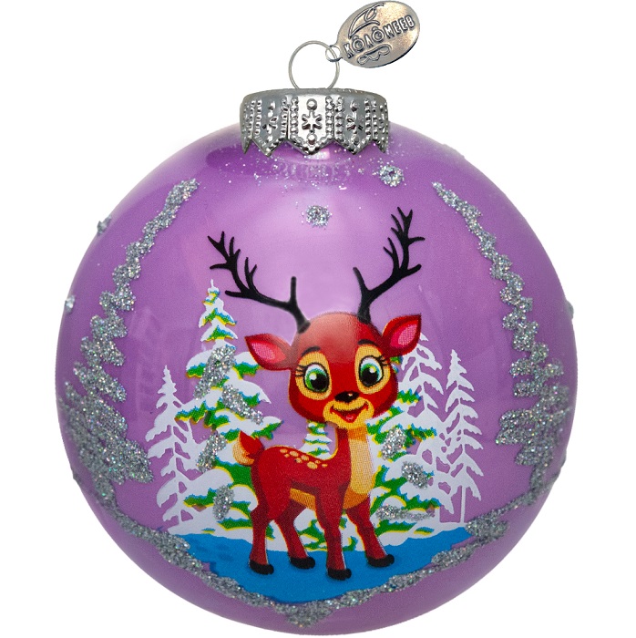 Шар "Олененок северный", 65 мм., в подарочной упаковке, КУ-65-234080