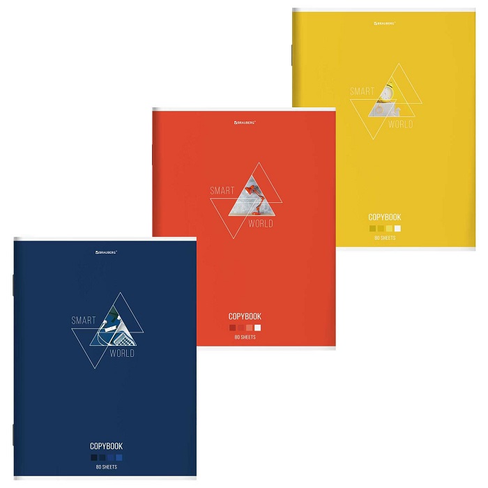 Тетрадь А4 80л. BRAUBERG скоба, клетка, глянцевый лак, SMART, 404048