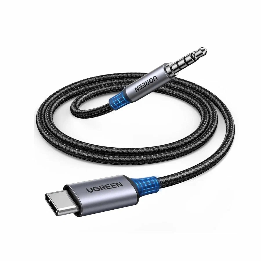 Кабель Jack 3.5 <--> Type-C  1.0м UGREEN CM734 (35056) серый