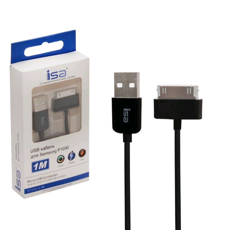 Кабель USB <--> Samsung Galaxy Tab  1.0м ISA P1000 черный