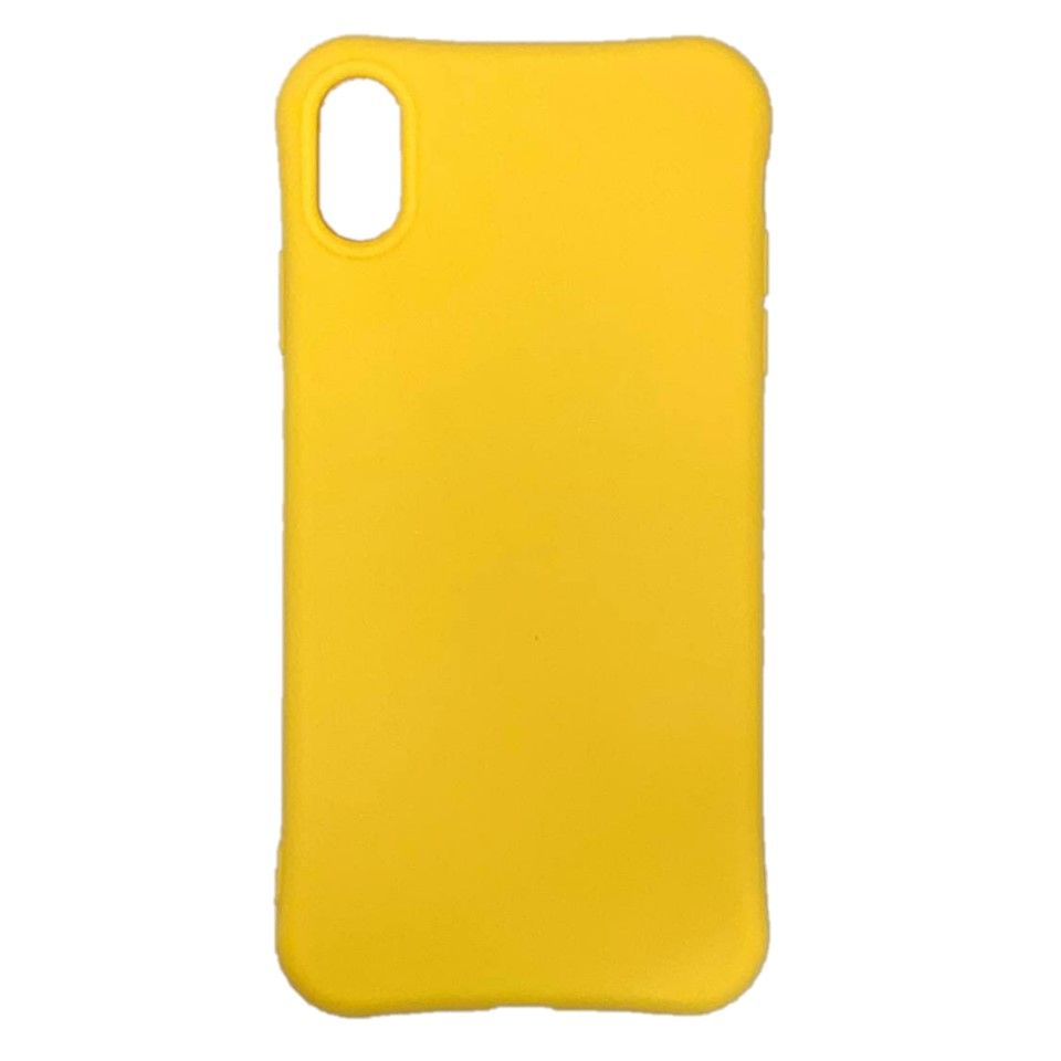 Задняя накладка NONAME для iPhone XS MAX / 11 Pro Max матовая, ребристый по краям, жёлтый, в техпаке