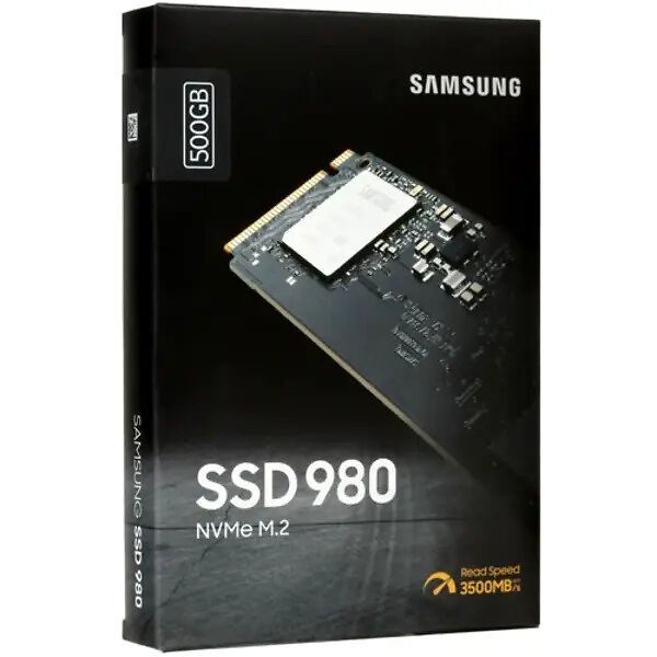 Накопитель SSD M.2  500Gb Samsung 980 (R3100/W2600MB/s) (MZ-V8V500BW) (PCI-E NVMe)