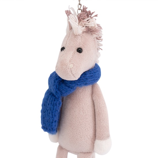 Мягкая игрушка-брелок Коняшка Игогошка в синем шарфике 12 см