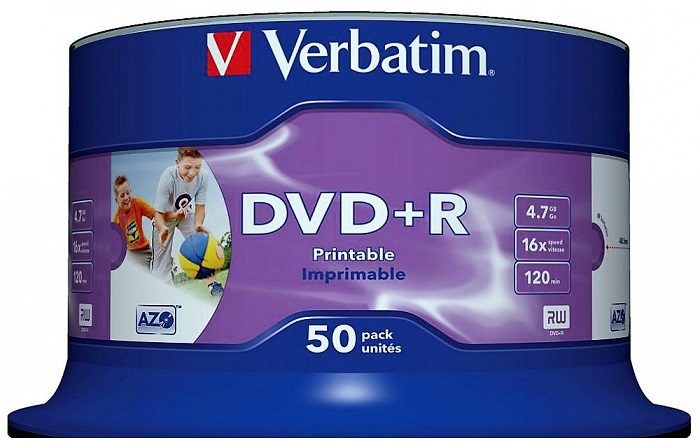 Диск DVD+R VERBATIM 4.7Gb 16x PRINT (Bulk-50)