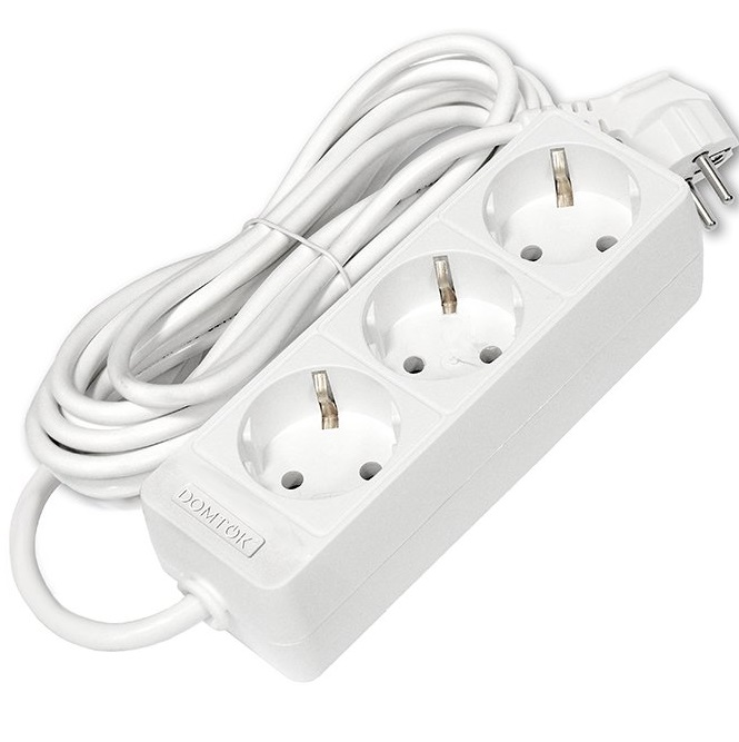 Сетевой удлинитель  5.0м DOMTOK 3гн.,ПВС 3*1  3,5кВт с/з