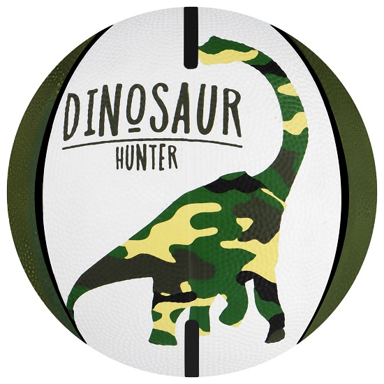Мяч баскетбольный ONLYTOP DINOZAUR, клееный, 8 панелей, р. 3, резина, резиновая камера