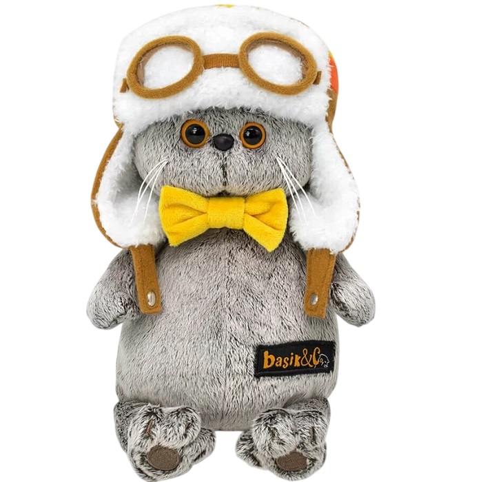 Мягкая игрушка Кот Басик "Авиатор", "Мультсериал", 19 см