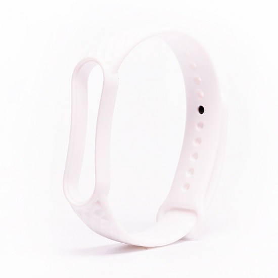 Силиконовый ремешок WB08 Xiaomi Mi Band 5/Mi Band 6 на кнопке (регулируемый) (white)