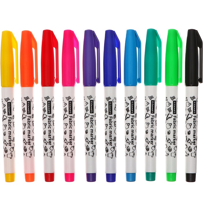 Набор маркеров для ткани 10 цветов, Luxor "Fabric", 1-2 мм, ПВХ 10361292