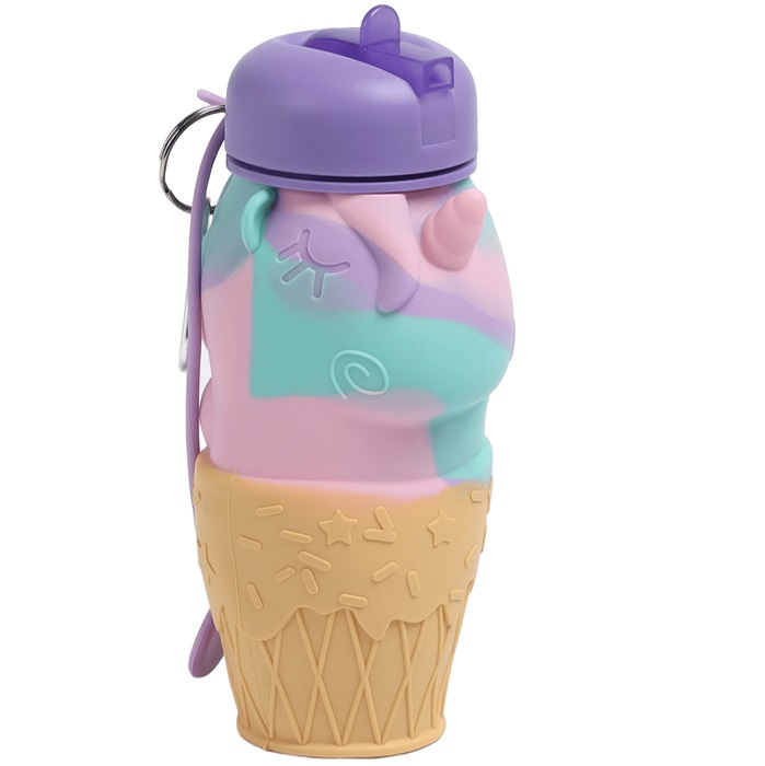 Бутылка для воды «Единорог», 550 мл, складная, 19×8.5 см