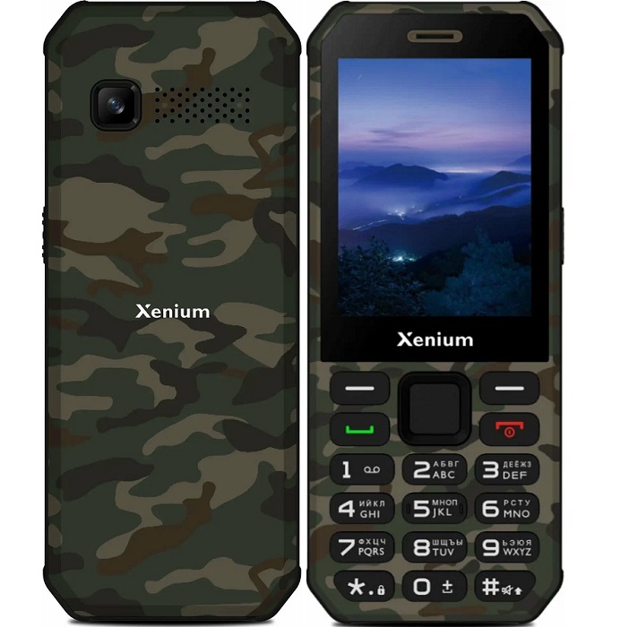 Телефон XENIUM X300 зеленый камуфляж
