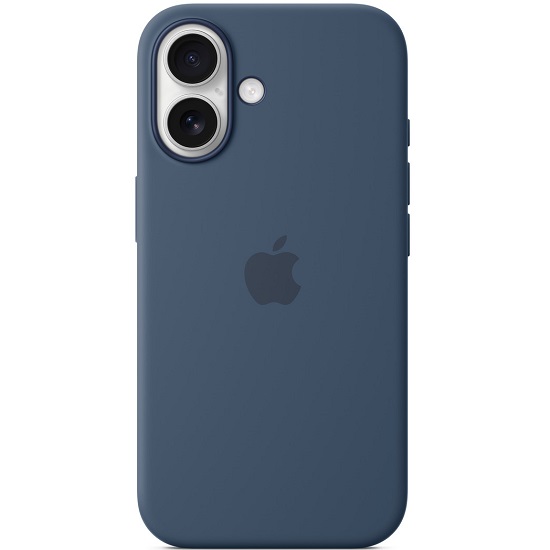 Силиконовый чехол SILICONE CASE MagSafe для iPhone 16 Denim (MagSafe + анимация NFC Clear) c LOGO