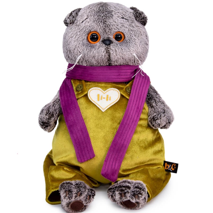Мягкая игрушка Басик в бархатном комбинезоне, 25 см (Ks25-209)