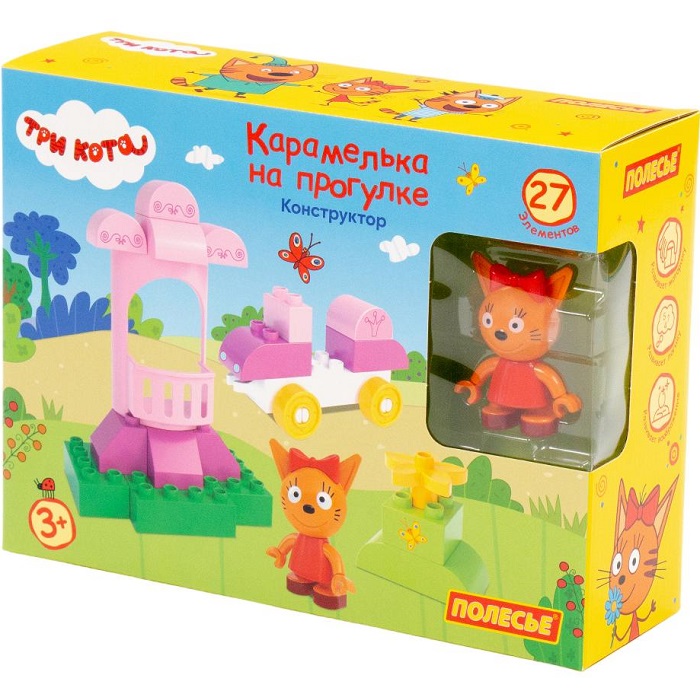 Конструктор ПОЛЕСЬЕ Макси - "Три кота. Карамелька на прогулке" 27 эл