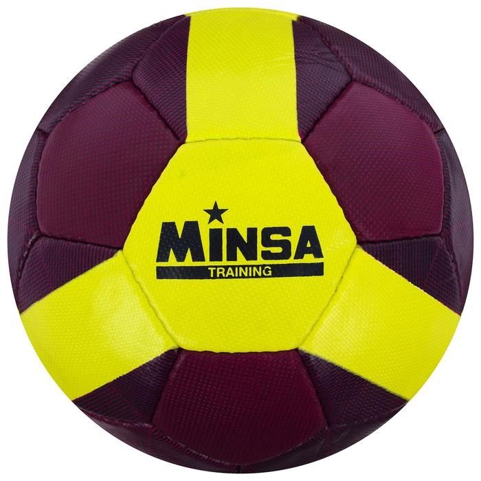 Мяч футбольный MINSA, размер 4, 32 панели, PU, ручная сшивка, бутиловая камера, 400 г 5187094