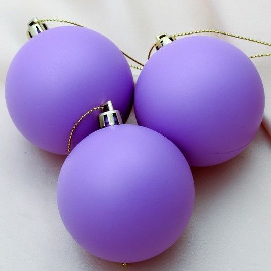 Набор шаров пластик d-5,5 см, 3 шт "Матовый" фиолетовый 4298869
