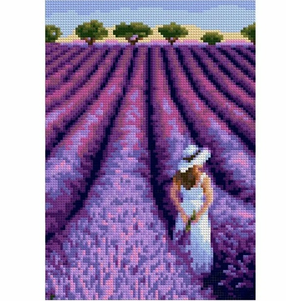 Алмазная мозаика 21*30 см "Лавандовое поле" 43926