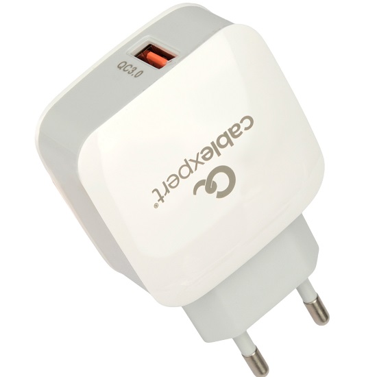 Сетевое ЗУ 1USB 3A CABLEXPERT MP3A-PC-40, белый, 18Вт