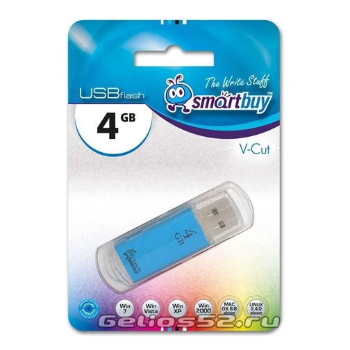 USB  4Gb Smart Buy V-Cut Blue