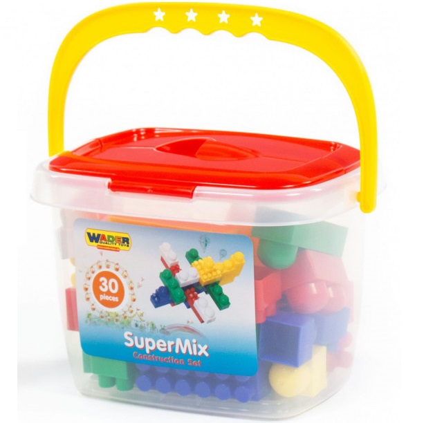 Конструктор ПОЛЕСЬЕ Супер-Микс 30 эл в ведёрке 51578