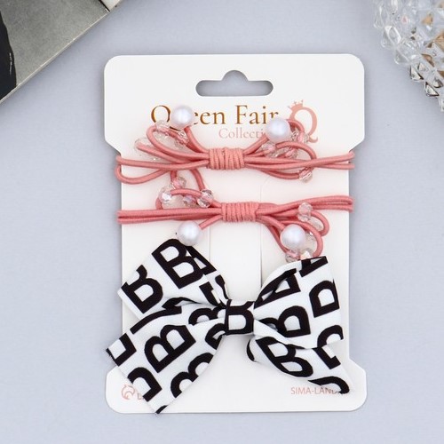 Набор для волос "Эстер" (2 резинки, 1 зажим 4 см) буквы блеск, микс   9498226