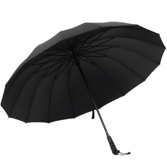 Зонт - трость полуавтоматический «Однотонный» чёрный 5556371