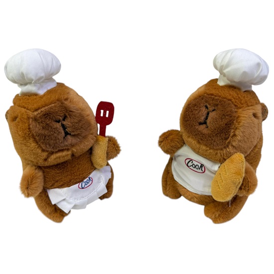 Брелок капибара в наряде повара мягконабивная 2вида 12в1 16см ХХА-1474/Н
