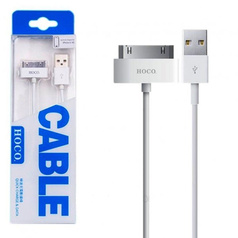Кабель USB <--> Iphone 4  1.0м HOCO X1 (белый)