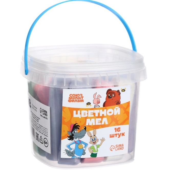 Набор цветных мелков Союзмультфильм, 16 штук, 8 цветов   10089042