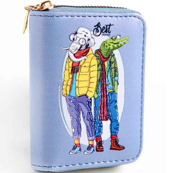 Кошелёк на молнии "Выбражулька", цвет голубой 10470144