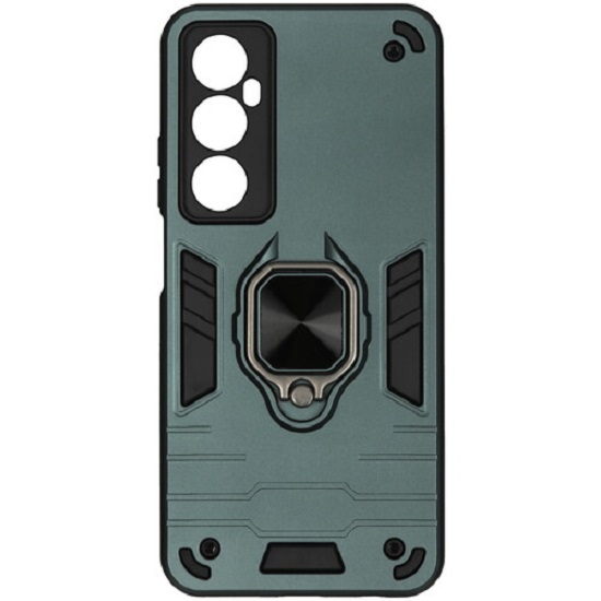 Задняя накладка DF для Realme C65 DF rmArmor-11 (dark green) с кольцом и пластиной для держателя