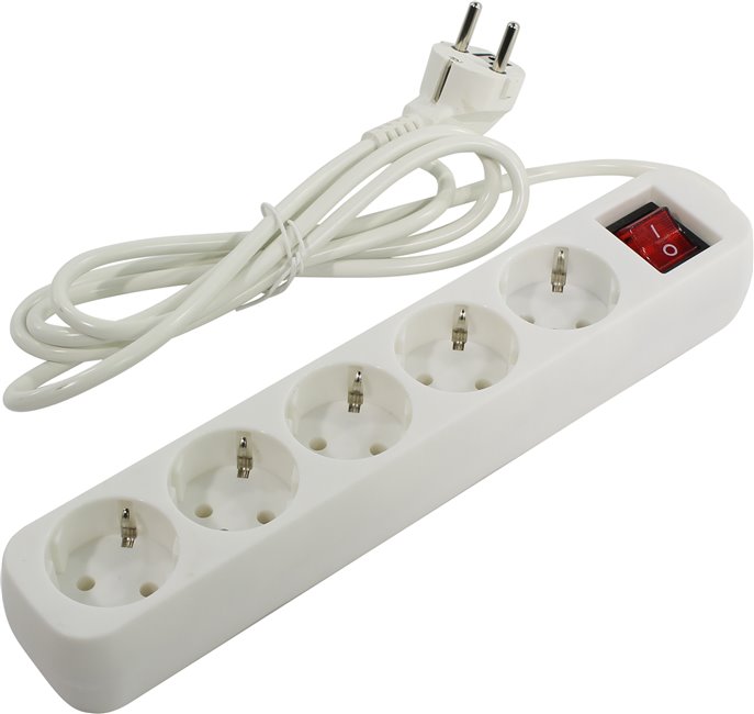 Сетевой удлинитель  1.8м DEFENDER S518 5 розеток с/з