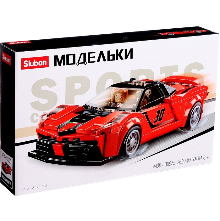 Конструктор Sluban Модельки «Спорткар», 262 детали 9019836