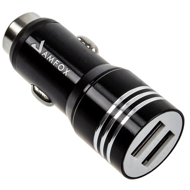Авто ЗУ 2USB 2.4A AMFOX CCH-11 черное