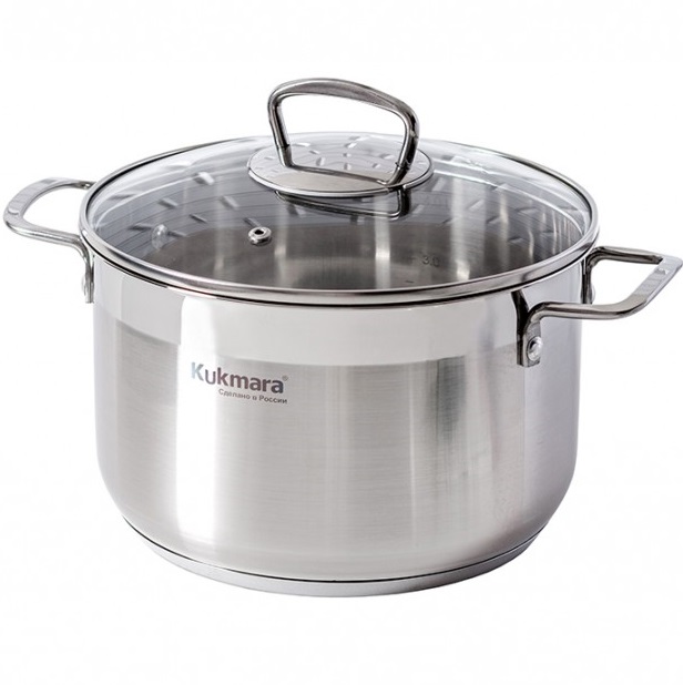 Кастрюля 4.5л KUKMARA ORN-CA4522G линии "ORION" со стеклянной крышкой