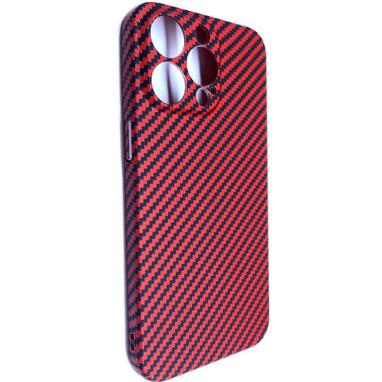 Задняя накладка LUXO для iPhone 15 Pro Max красный карбон
